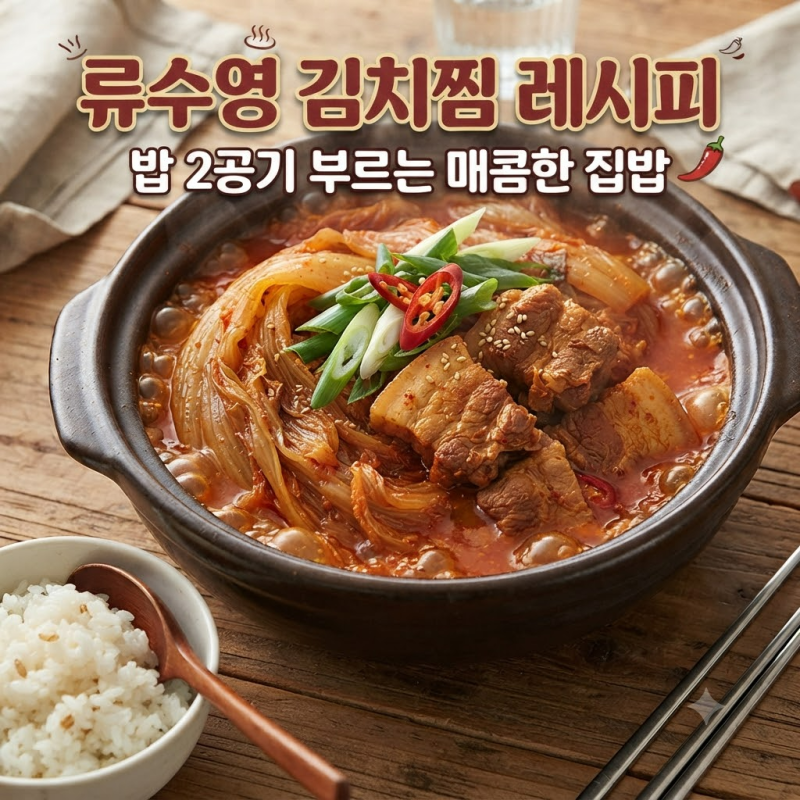 류수영 김치찜 레시피, 밥 2공기 부르는 실패 없는 집밥 메뉴