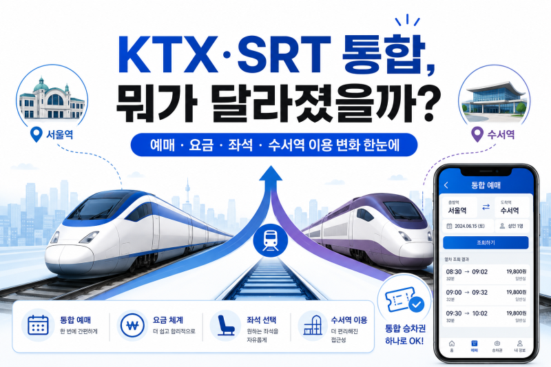 KTX·SRT 통합되면 뭐가 달라질까? 요금·좌석·예매 방법까지 알아봤습니다