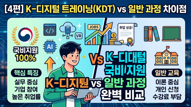 [4편] K-디지털 트레이닝(KDT) 국비지원 특징과 일반 과정 차이점 완벽 비교