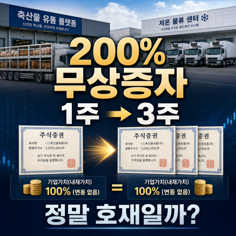 미트박스 200% 무상증자, 1주가 3주 되는데 정말 호재일까