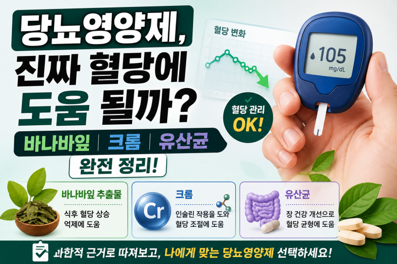 당뇨영양제, 진짜 혈당에 도움 될까? 바나바잎·크롬·유산균 완전정리
