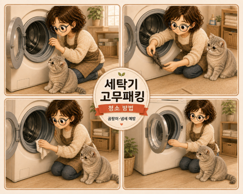 [리빙] 드럼세탁기 고무패킹 청소 방법｜곰팡이·냄새 예방 관리법