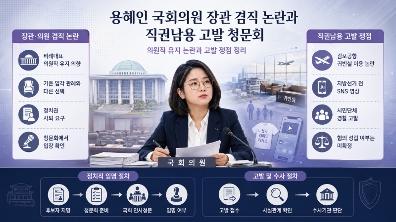 용혜인 국회의원, 장관 겸직 논란과 직권남용 고발 청문회 핵심 정리