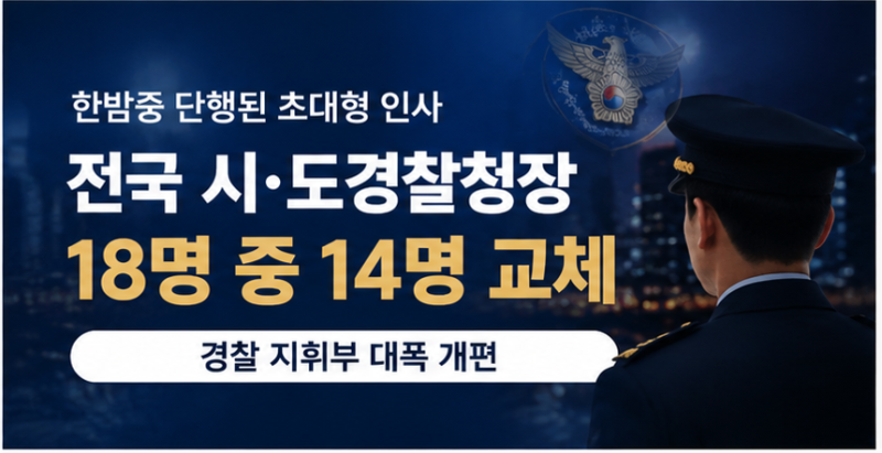 시도경찰청장 18명 중 14명 물갈이…경찰 지휘부 대폭 개편, 무엇이 달라지나