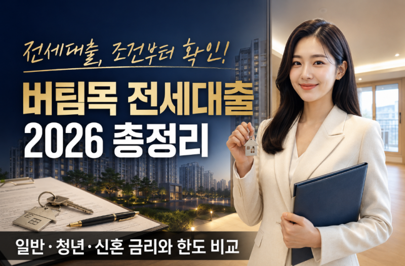 [버팀목전세자금대출] 총정리, 일반·청년·신혼 조건부터 금리 한도 신청방법까지