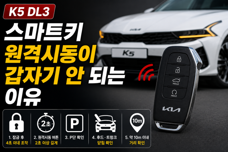 K5 DL3 스마트키 원격시동이 갑자기 안 되는 이유