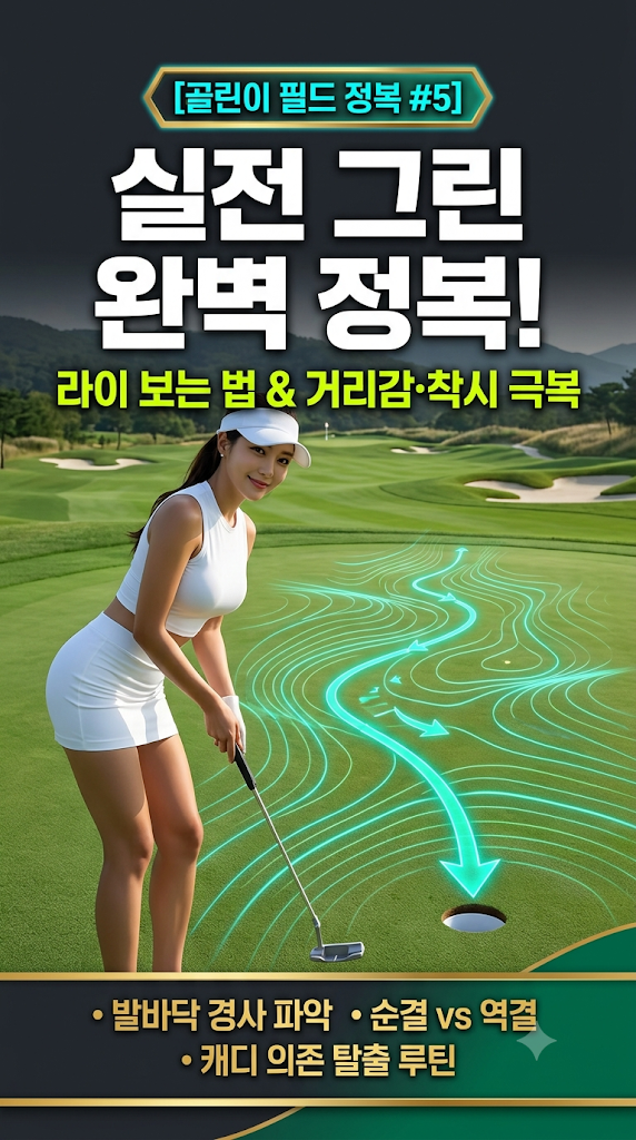 실전 그린 읽기: 캐디 의존 탈출 & 잔디결·경사 파악 완벽 가이드 [골린이 필드 정복 #5]