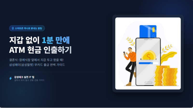 삼성페이 월렛 현금 출금 ATM 카드 없이 인출하는 방법