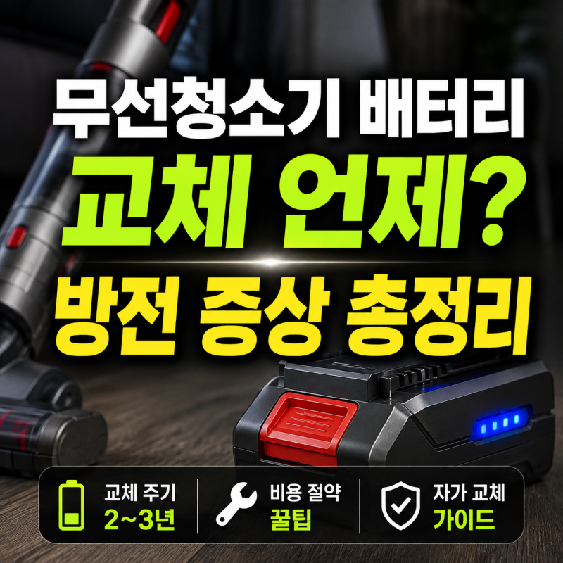 무선청소기 배터리 교체 언제 해야 할까? 방전 증상부터 교체 비용 절약 팁까지