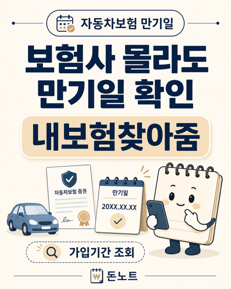 자동차보험 만기일 어디서 확인할까? 내보험찾아줌으로 보험사·가입기간 조회