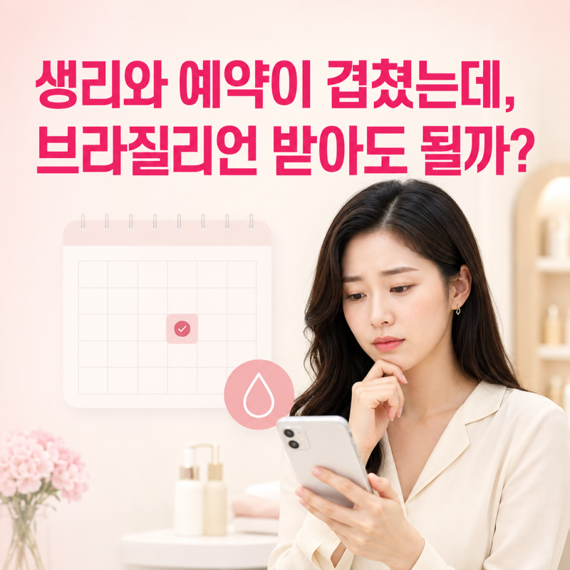 "평택왁싱 생리와 예약이 겹쳤다", 브라질리언 받아도 될까?