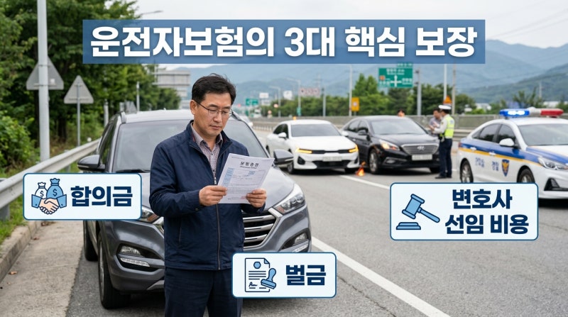 운전자보험 벌금·변호사선임비·교통사고처리지원금, 사고 나면 실제로 얼마나 받을까요?