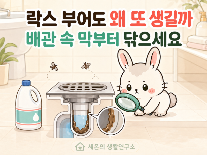 배수구 날파리가 락스를 부어도 다시 생기는 이유, 생물막 청소가 먼저입니다