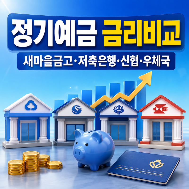 정기예금 금리비교 총정리, 새마을금고, 저축은행, 신협, 우체국 어디가 유리할까?