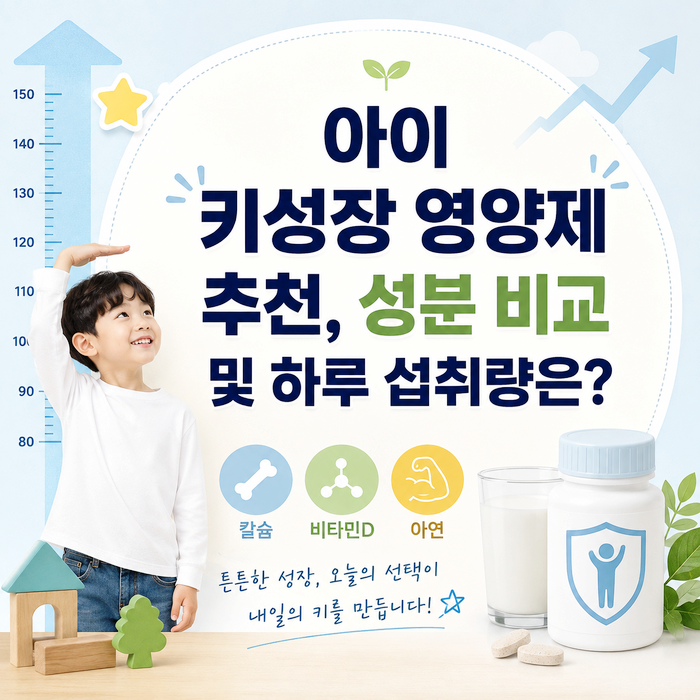 아이 키성장 영양제 추천, 성분 비교 및 하루 섭취량은?