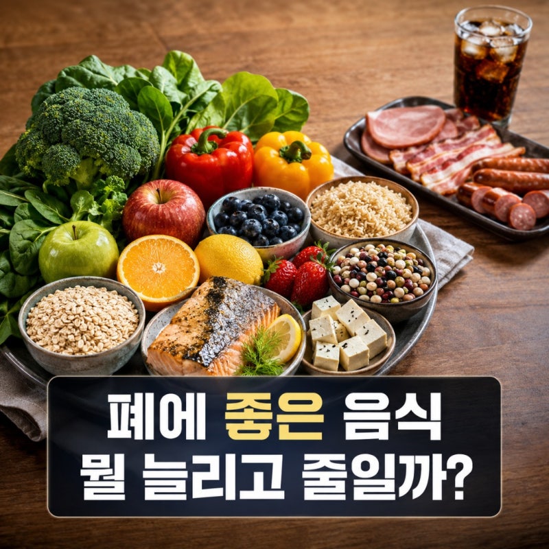 폐에 좋은 음식과 안 좋은 음식, 채소·과일·통곡물은 늘리고 가공육은 줄이는 식사법