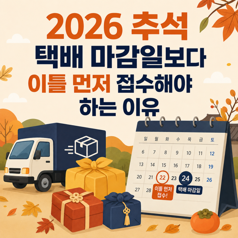 2026 추석 택배 마감일보다 이틀 먼저 접수해야 하는 이유