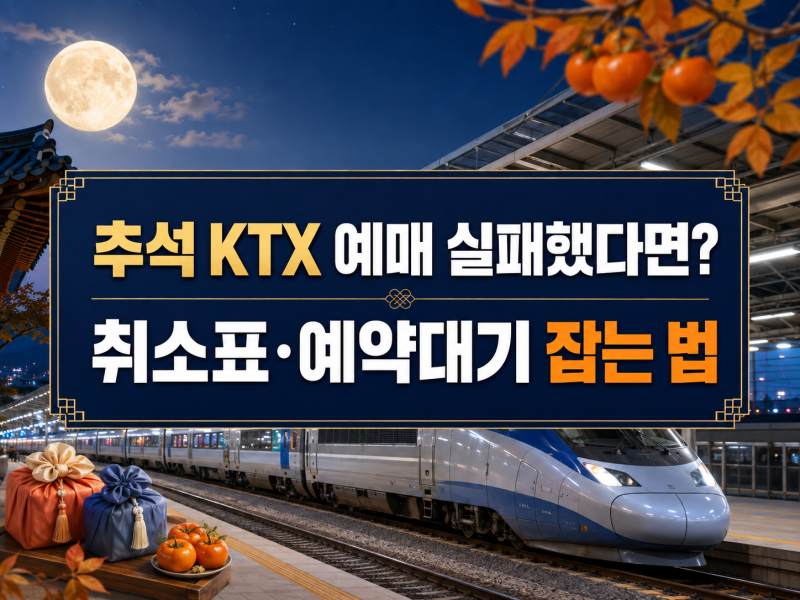 추석 KTX 예매 실패했다면?｜취소표 풀리는 시간·예약대기 잡는 법