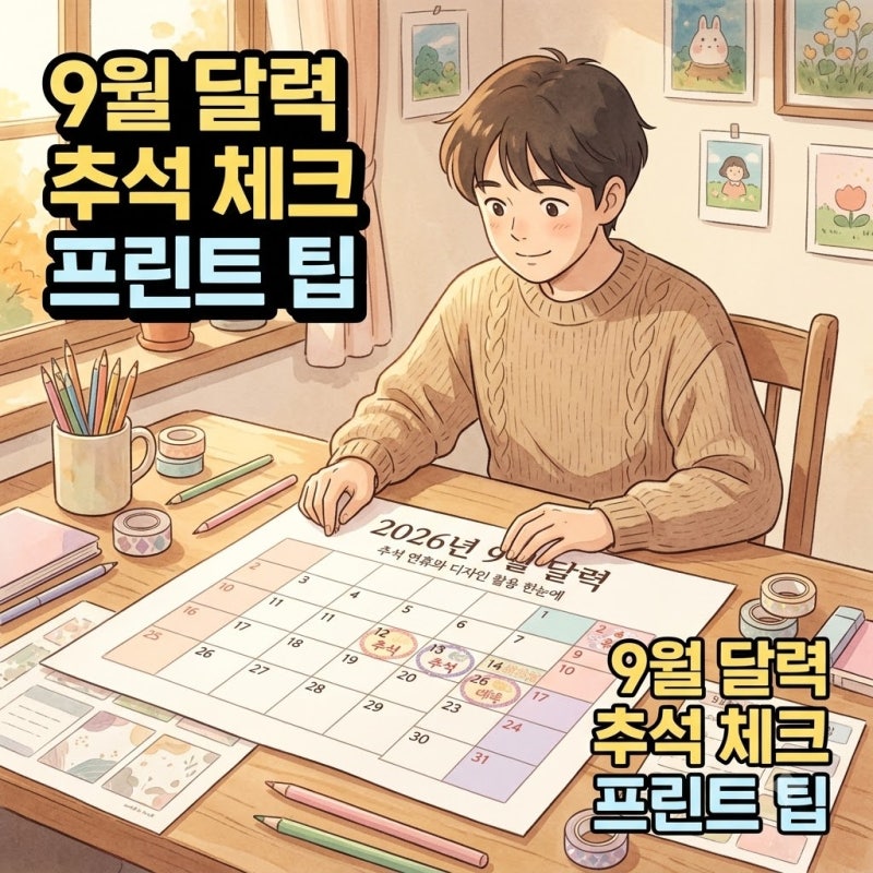 2026년 9월 달력 핵심 정리: 추석 4일 연휴부터 감성 프린트 디자인 활용법까지