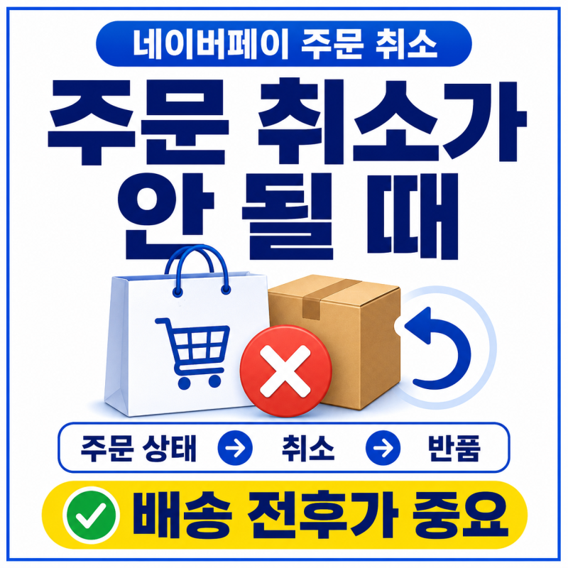 네이버페이 주문 취소가 안 될 때 | 주문 상태별 취소·반품 확인