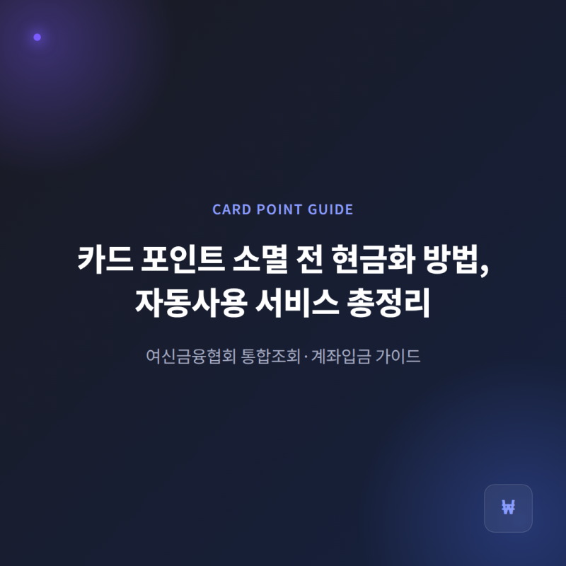 카드 포인트 소멸 전 현금화 방법, 자동사용 서비스 총정리