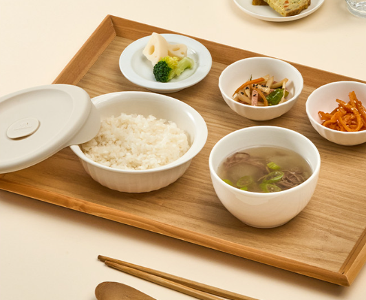햇반 대신 갓 지은 밥을 냉동해두는 방법｜바로한끼 도자기 밥용기 250ml 4P