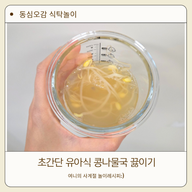 14개월 아기 콩나물국 레시피 간단한 저염 유아식 국 끓이기