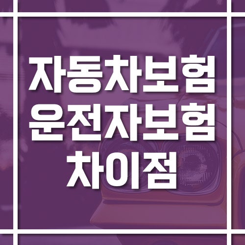 자동차보험과 운전자보험 차이점