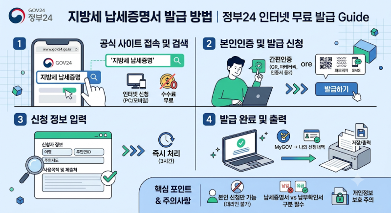 지방세 납세증명서 발급 방법｜정부24에서 인터넷으로 무료 발급