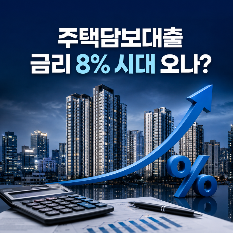 주택담보대출 금리 8% 시대 오나? 2026년 9월 현재 금리·이자·대출한도 정리