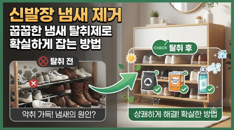 신발장 냄새 제거, 꿉꿉한 냄새 탈취제로 확실하게 잡는 방법