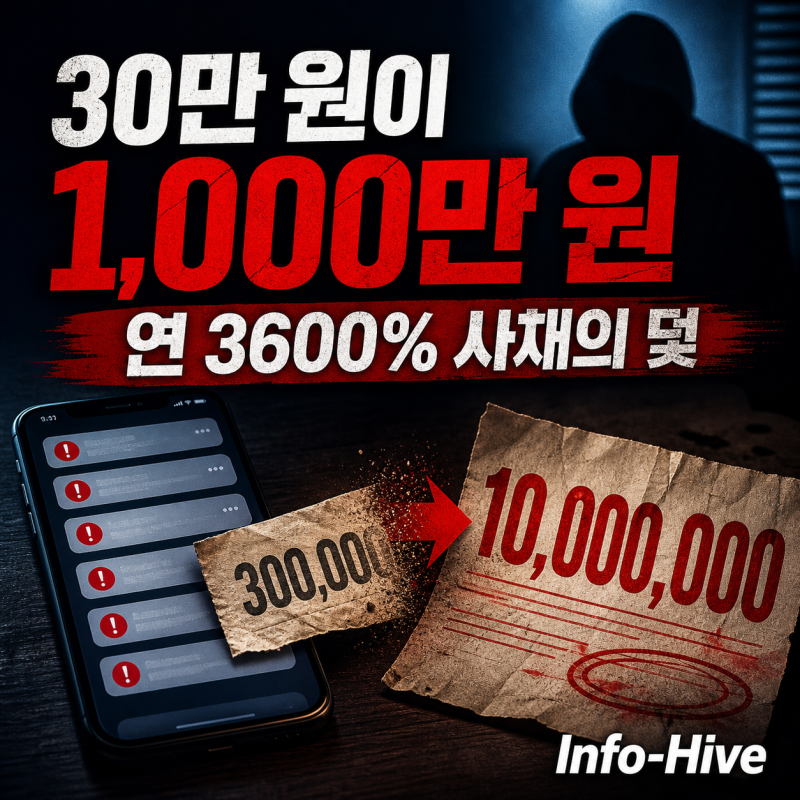 알몸 사진 협박! “30만 원 빌렸는데 1,000만 원”…연 3600% 사채