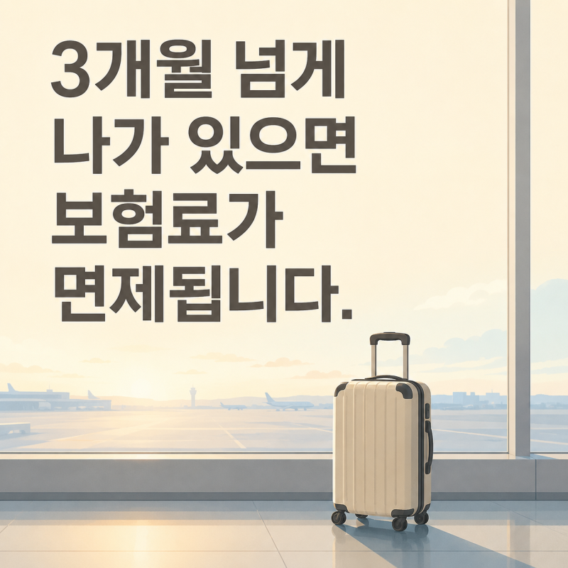 2026 해외 체류 건강보험료 면제 조건 — 3개월과 1개월이 갈리는 지점, 급여정지 해제는 입국....