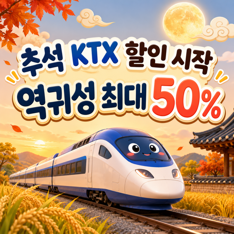 추석 KTX 할인 시작｜역귀성 최대 50% 싸게 가는 방법