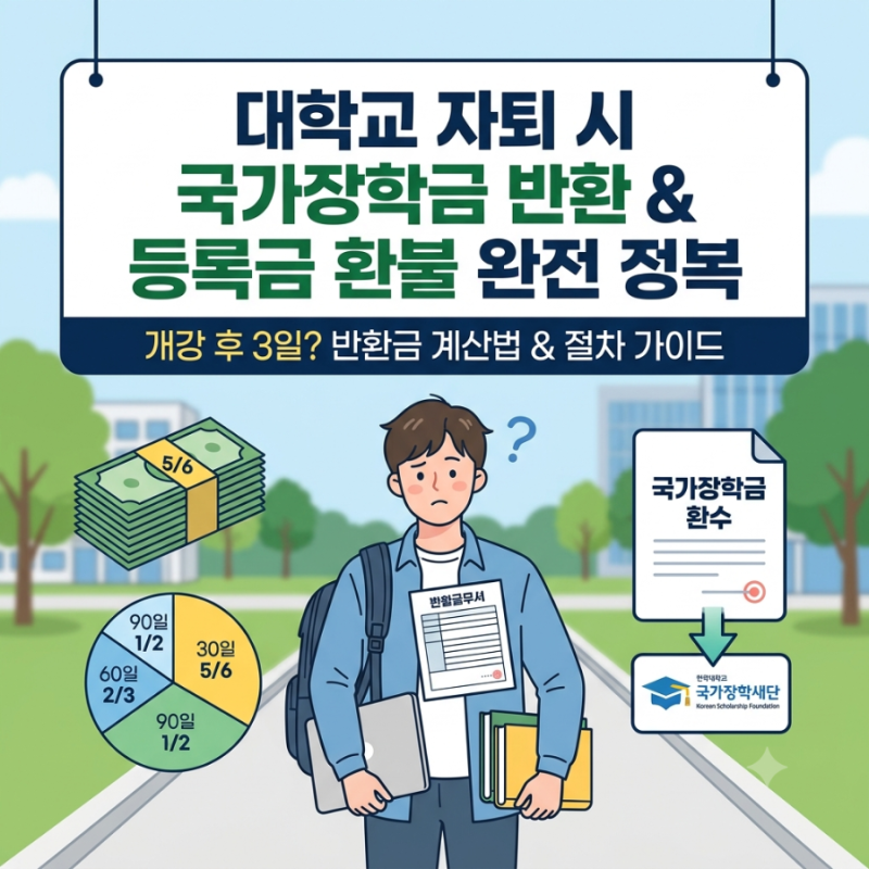 대학교 자퇴 시 국가장학금 환수와 등록금 환불 기준 완벽 정리
