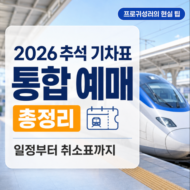 2026 추석 기차표 통합 예매 방법｜KTX·SRT 일정과 취소표 구하는 법 (feat. 프로귀성러)