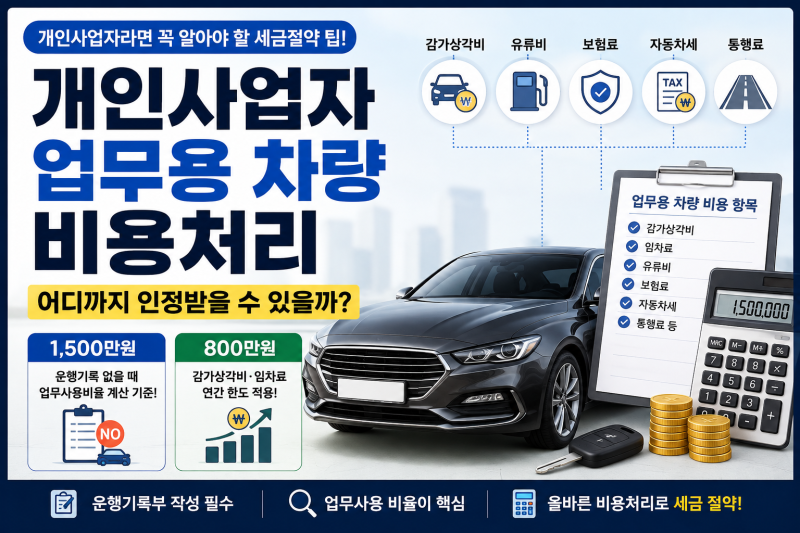 개인사업자 업무용 차량 비용처리 어디까지 인정받을 수 있을까?