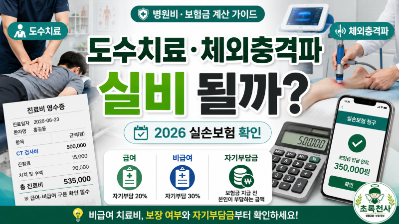 도수치료·체외충격파 실비 될까? │ 비급여 실손보험 계산방법