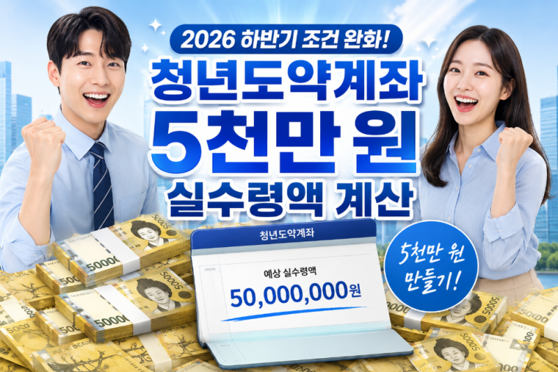 2026년 9월 청년도약계좌 신청 시작! 완화된 가입 조건과 '5천만 원' 만기 수령액 총정리