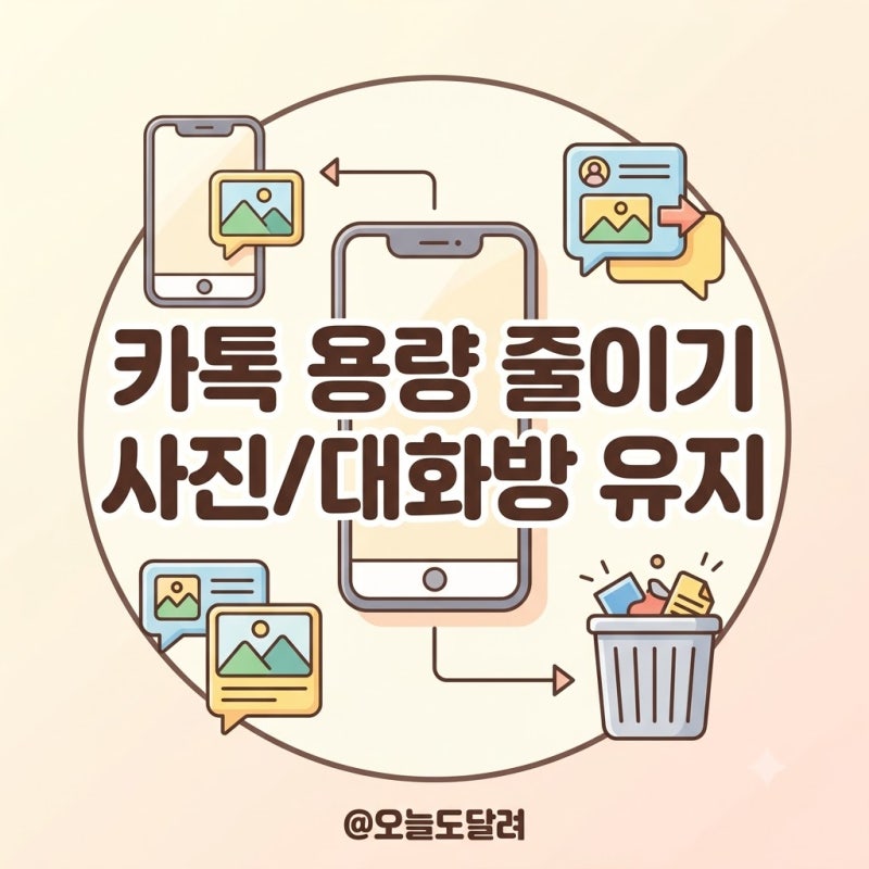 카카오톡 캐시 삭제 대화방 사진 유지 및 용량 줄이기