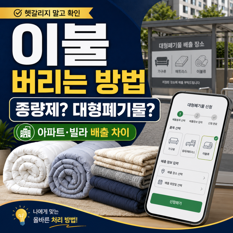 이불 버리는 방법, 종량제 봉투? 대형폐기물? 지역마다 달라요
