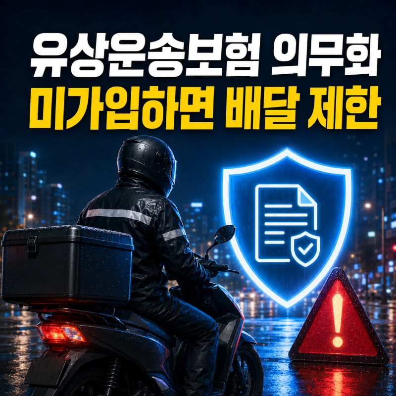 # 2026 배달 라이더 유상운송보험 의무화｜미가입하면 배달 못 할까?