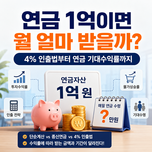 연금 1억이면 월 얼마 받을까? 4% 인출법부터 연금 기대수익률까지