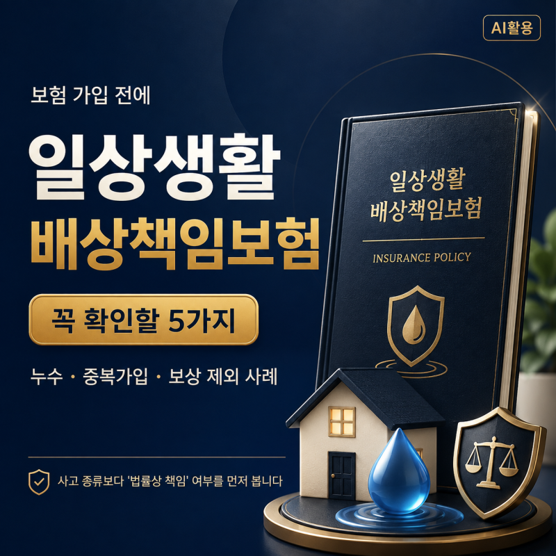 일상생활배상책임보험 가입 전 체크할 5가지,누수·자녀·전동킥보드 사례까지
