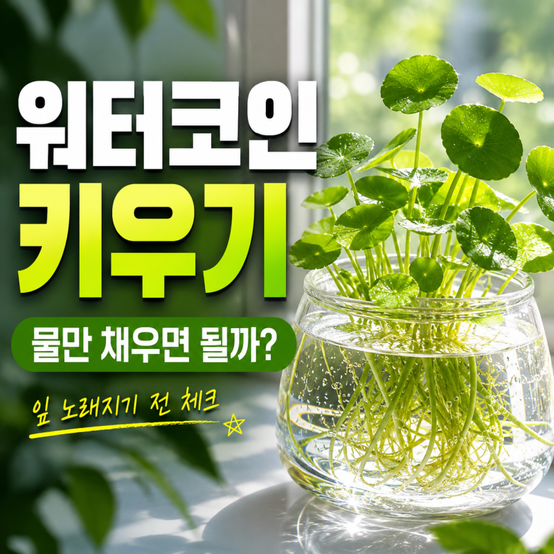 워터코인 키우기, 물만 채우면 끝? 잎이 노래지기 전에 알아둘 것