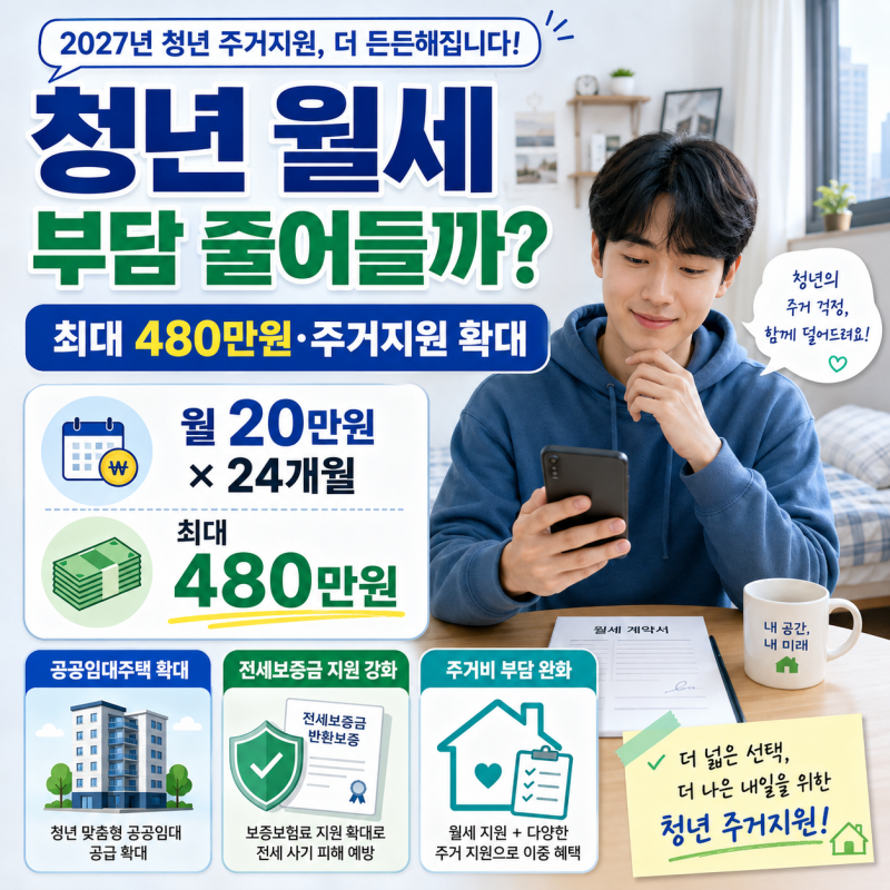 청년 월세 부담 줄어들까? 2027 월세지원·주거지원 확대 확인