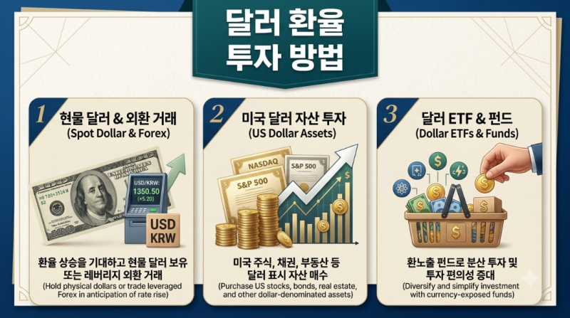 달러 투자 방법 3가지와 환율 1,300원대 실전 환테크 전략 총정리