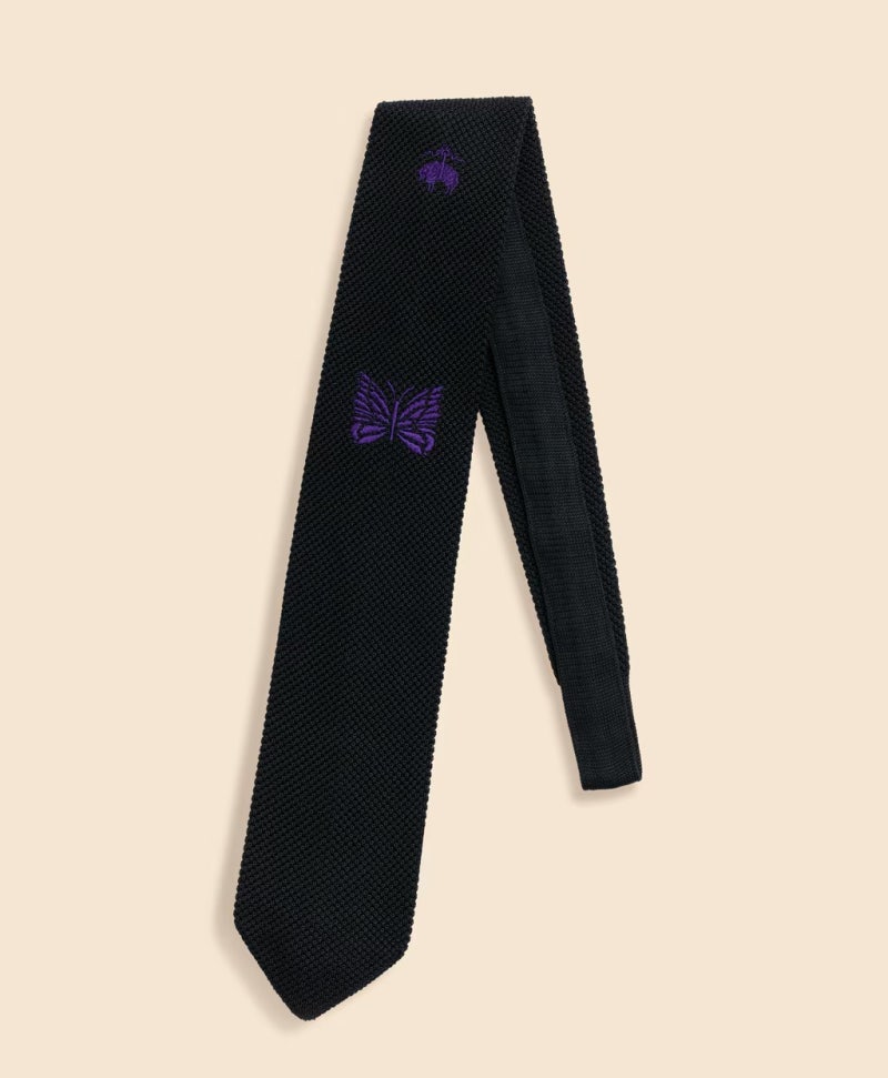 브룩스브라더스 x 니들스 실크 빠삐용 니트 타이 Brooks Brothers NEEDLES Silk GF Papillon Knit Tie