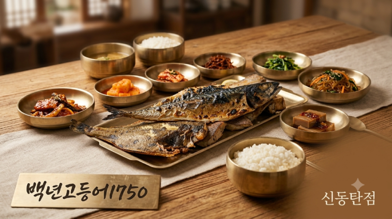 동탄 맛집 백년고등어1750 신동탄점 가족외식 후기, 화덕 생선구이 4인 정식 푸짐했던 곳