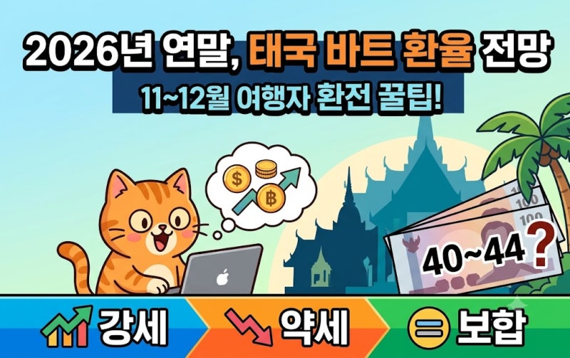 11월 12월 태국 여행 예산 얼마 잡을까? 원·바트 환율 및 체감 물가 비교